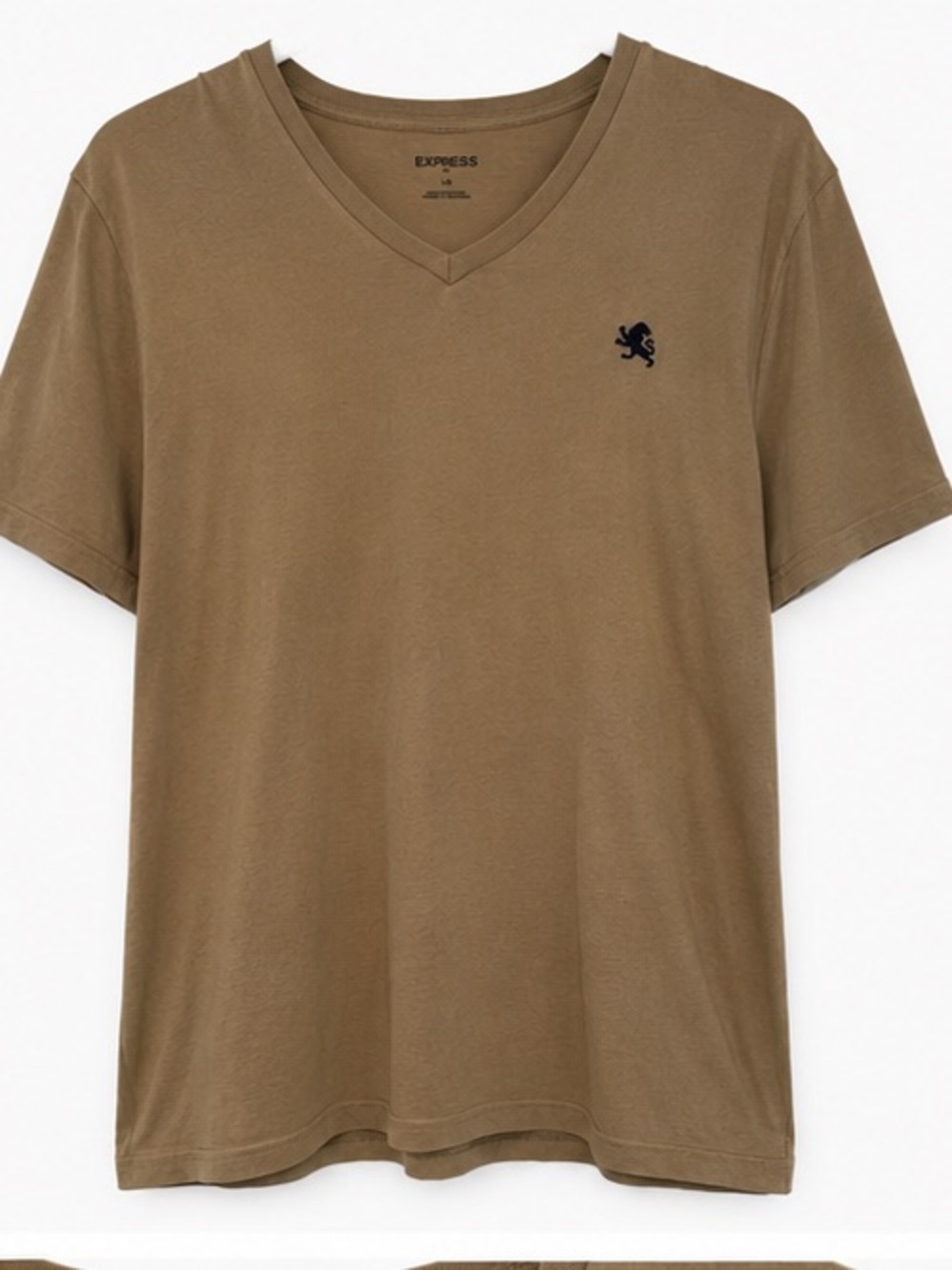 Express V-neck Short Sleeve Shirt with lion logo large